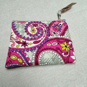 Vera Bradley Quilted Paisley Meets Plaid Small Wallet Pouch
